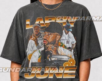 Larry June Unisex Softstyle T-Shirt, Gift For Women and Man Unisex T-Shirt, Vintage Hip Hop Tshirt, Orange Print Tee | Timnas FD