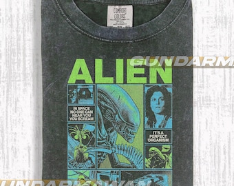 Alien 1979 Vintage Movie Shirt, Retro Horror Movie T Shirt Faded Black Wash Shirt, Alien In Space Horror Shirt, Retro Sci Fi Shirt, Gift RZ