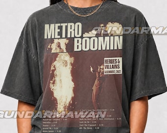 Metro Boomin Shirt Heroes & Villains Album Graphic Tee, Hip Hop Rap Producer Merch, Vintage Streetwear Concert Gift, Christmas Gift FD