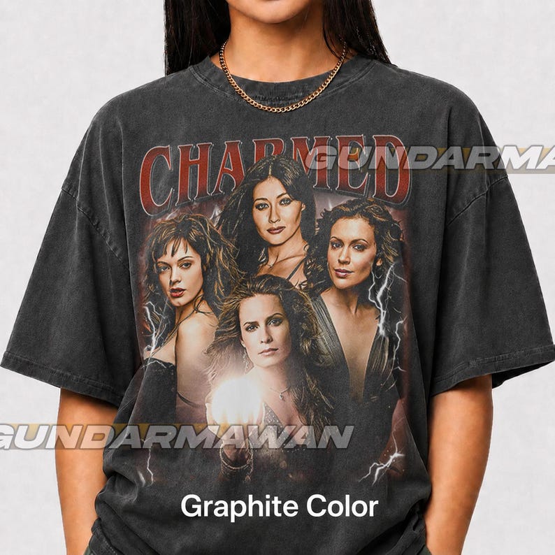 Charmed Lettering Limited Charmed TV Show Vintage T-shirt, Gift for Woman and Man Unisex ...