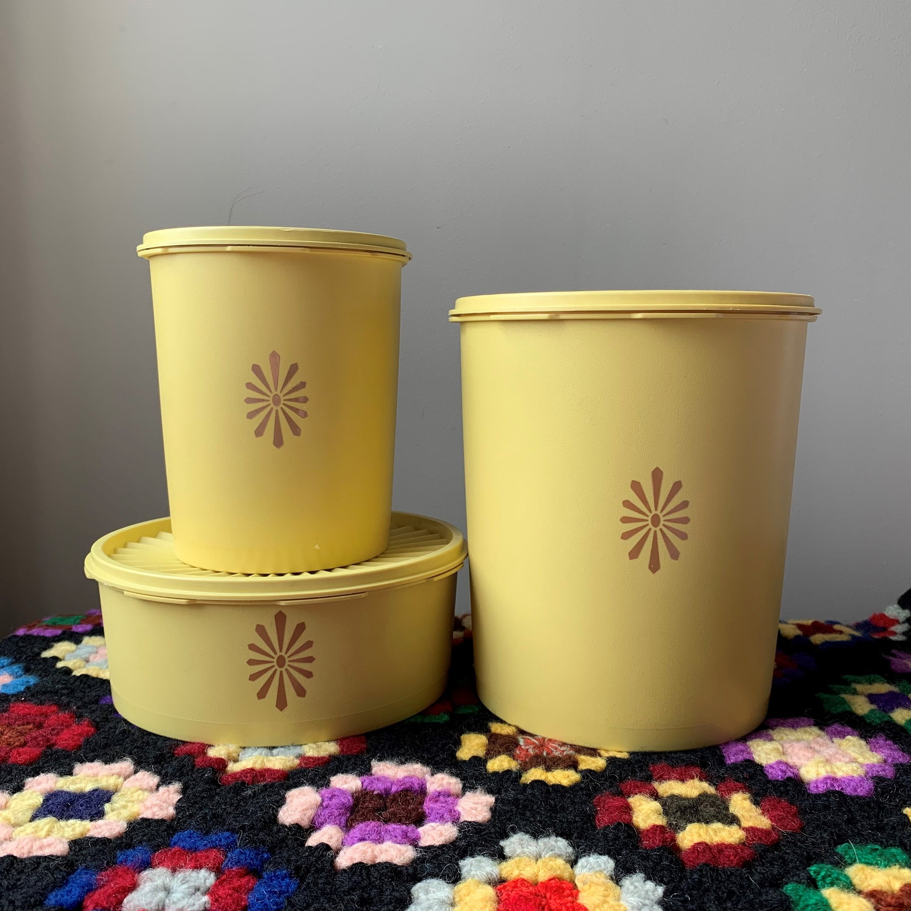 SOLD**For Sale ((by Emily)): Set of 4 Vintage Tupperware Canisters  ((Excellent Condition)) • Food for a Year