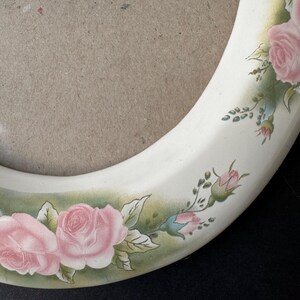 Vintage 5x7 Oval Picture Frame Pink Roses - Etsy