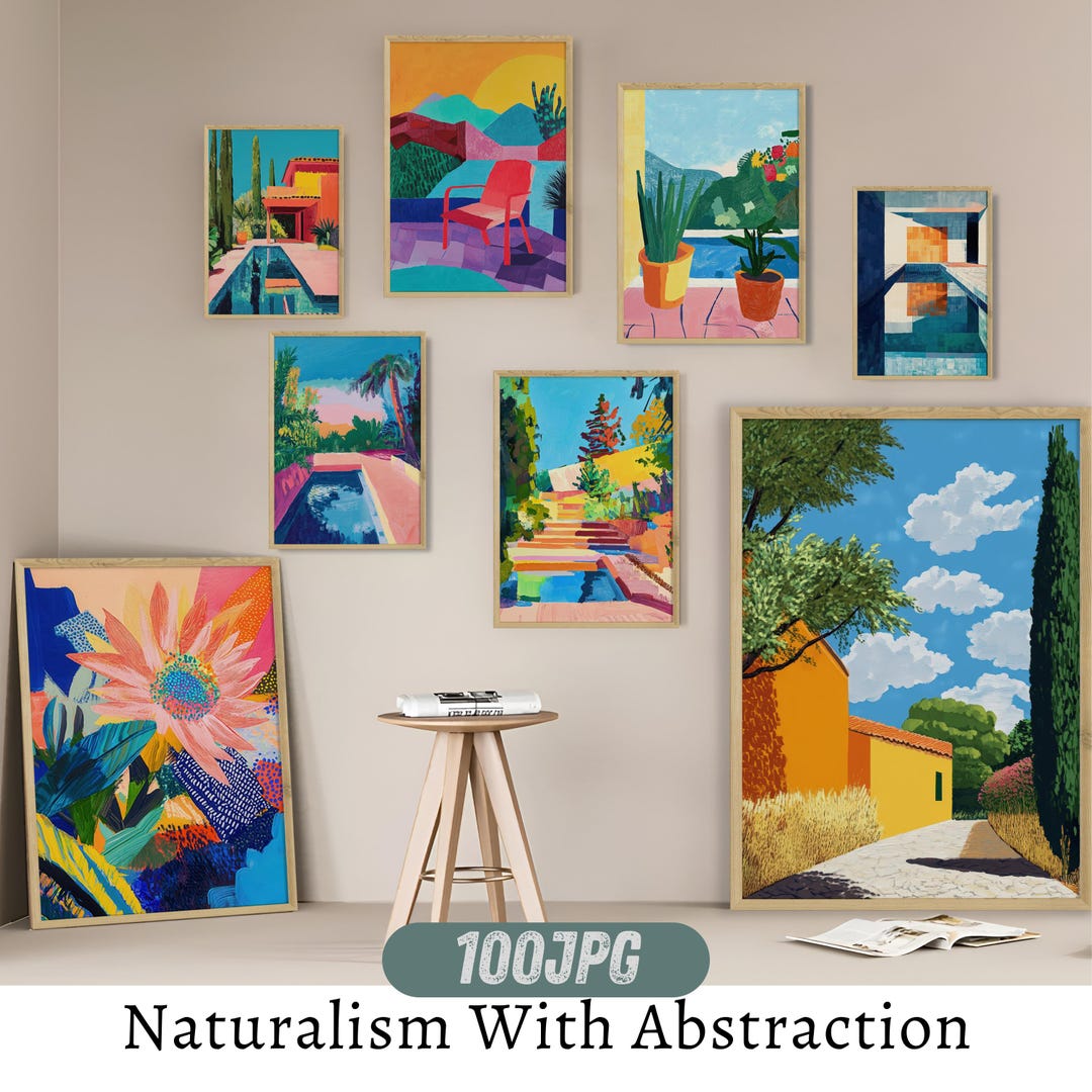 Colorful Modern Digital Art Print – Minimalist Wall Decor Inspired by ...