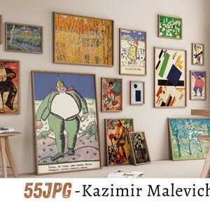 55 Art Print py Kazimir Malevich, Vintage Art Print, Kazimir Malevich Famous Paintings Collection, High-Resolution Digital Art