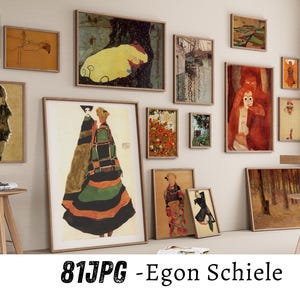 Egon Schiele Art Print - 81 Vintage Art Print, Expressionist Figurative Painting - Vintage Austrian Artwork - Early 20th Century Fine Art
