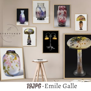 Émile Gallé Art Print - 19 Vintage Art,  Vintage Art Nouveau Glass Design - 19th Century Decorative Art - Fine Art Wall Decor