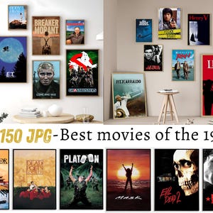 Best 1980s Films Vintage Movie Poster Pack - Retro Wall Art Decor - Classic Film Posters - Digital Downloads - Vintage 1980s Movie Posters