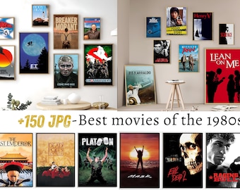Best 1980s Films Vintage Movie Poster Pack - Retro Wall Art Decor - Classic Film Posters - Digital Downloads - Vintage 1980s Movie Posters