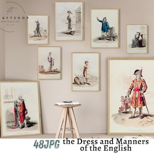 Collection from Picturesque Representations of the Dress and Manners of the English, Vintage 19th Century Fashion, Antique Art Print