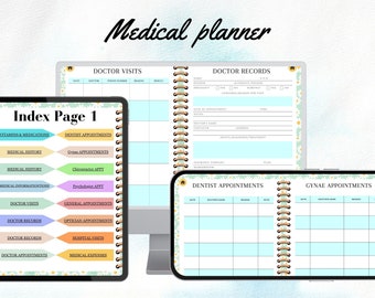 medical planner, Planning for iPad and Tablet, instant download, Medical Binder, Comprehensive Medical Planner