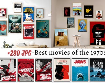 Best 1970s Films | Vintage Movie Poster Pack | Retro Wall Art Decor | Classic Film Posters | Digital Downloads | Vintage 1970s Movie Posters