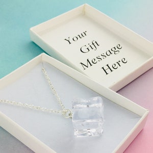 Ice Cube Necklace, Novelty gift, Summer jewelry, Winter Necklace, drinking buddy gift, party favors, kawaii necklace, punk accessory quirky