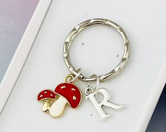 Llavero de hongo personalizado, llavero de hongo, regalo de hongo para ella, regalo del día de la madre para mamá, joyas de otoño, cosecha de joyas de otoño