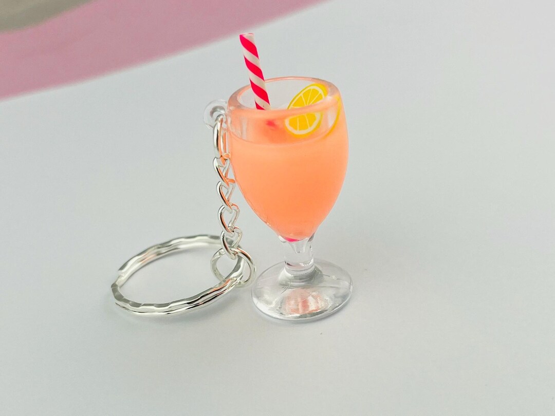 Mini Milkshake Keychains Orange Milkshake Keychain, Orange Cocktail Keyring, Housewarming Party ...