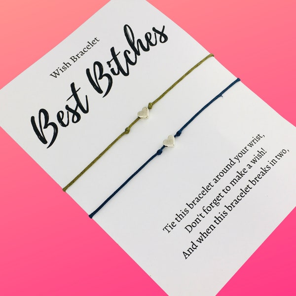 Beste bitches wens armband, vriendschapsarmbanden, beste vrienden cadeau voor haar, BFF armbanden set van 2, bijpassende armbanden, bestie sieraden