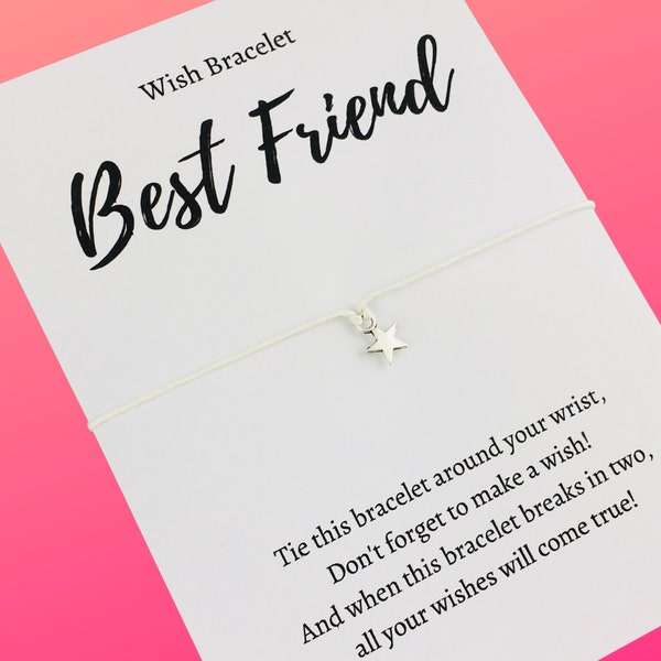 Best Friend Wish Bracelet, BFF gift for her, friendship bracelets, couple jewellery, cute gift for girlfriend, tween gift for teen girl
