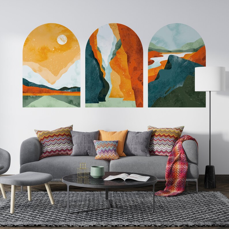 Landscape Modern Wall Decal Removable Wall Decal Abstract Etsy