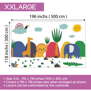 XXL Safari Animal Wall Decal: Removable Jungle Nursery Decor - Etsy