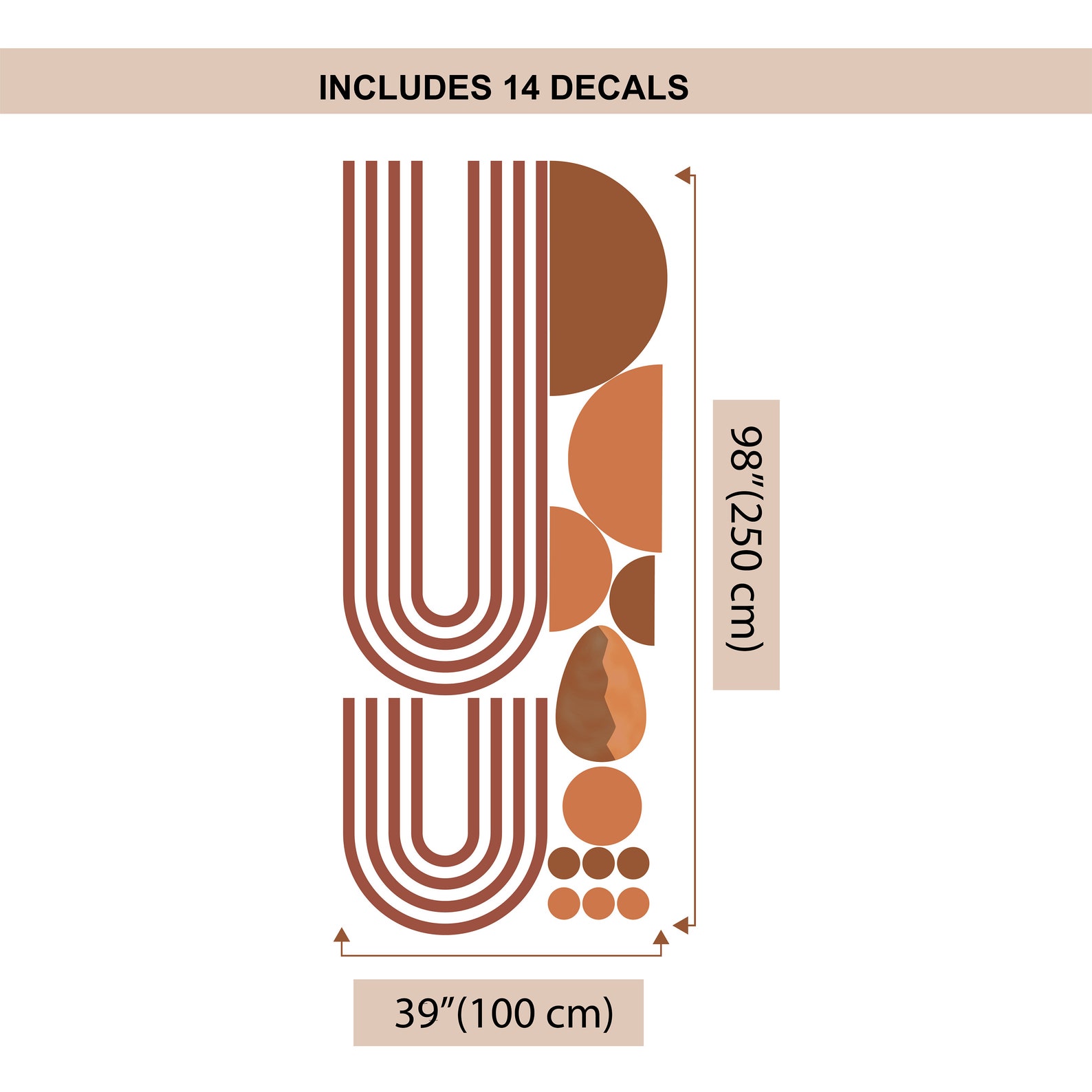 Arch Wall Decal Abstract Shapes Removable Wall Decal Arch Etsy