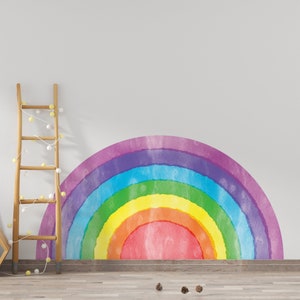Bright Rainbow Wall Decal, Removable Wall Decal, Nursery Wall Decal, Rainbow Wall Sticker, Rainbow Decal, Girl Nursery Decal, Boho Rainbow