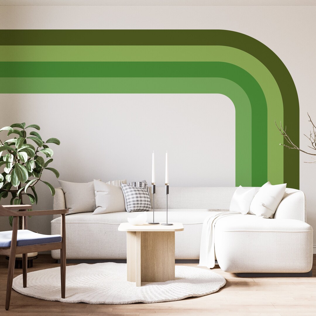 Green Colorblock Wall Decal Green Arch Wall Decals Arch Wall Etsy