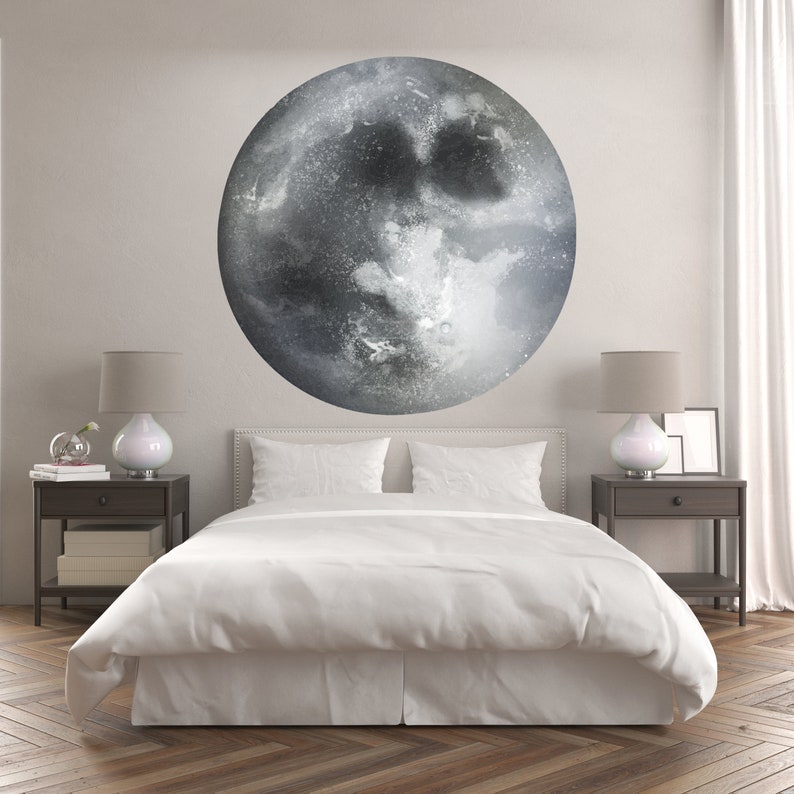 Full Moon Wall Decal Removable Wall Decal Kids Room Decor Etsy