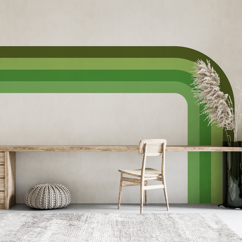 Green Colorblock Wall Decal Green Arch Wall Decals Nursery Etsy