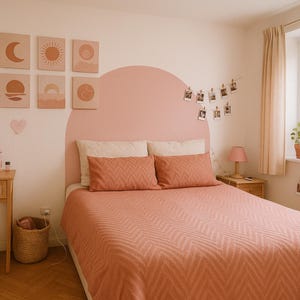 Adesivo da parete con arco rosa – Facile da applicare – Adesivo da parete con testiera – Adesivo da parete per camera da letto per adolescenti – Adesivo da parete con arco rosa cipria – Adesivo da parete con arco sovrapposto