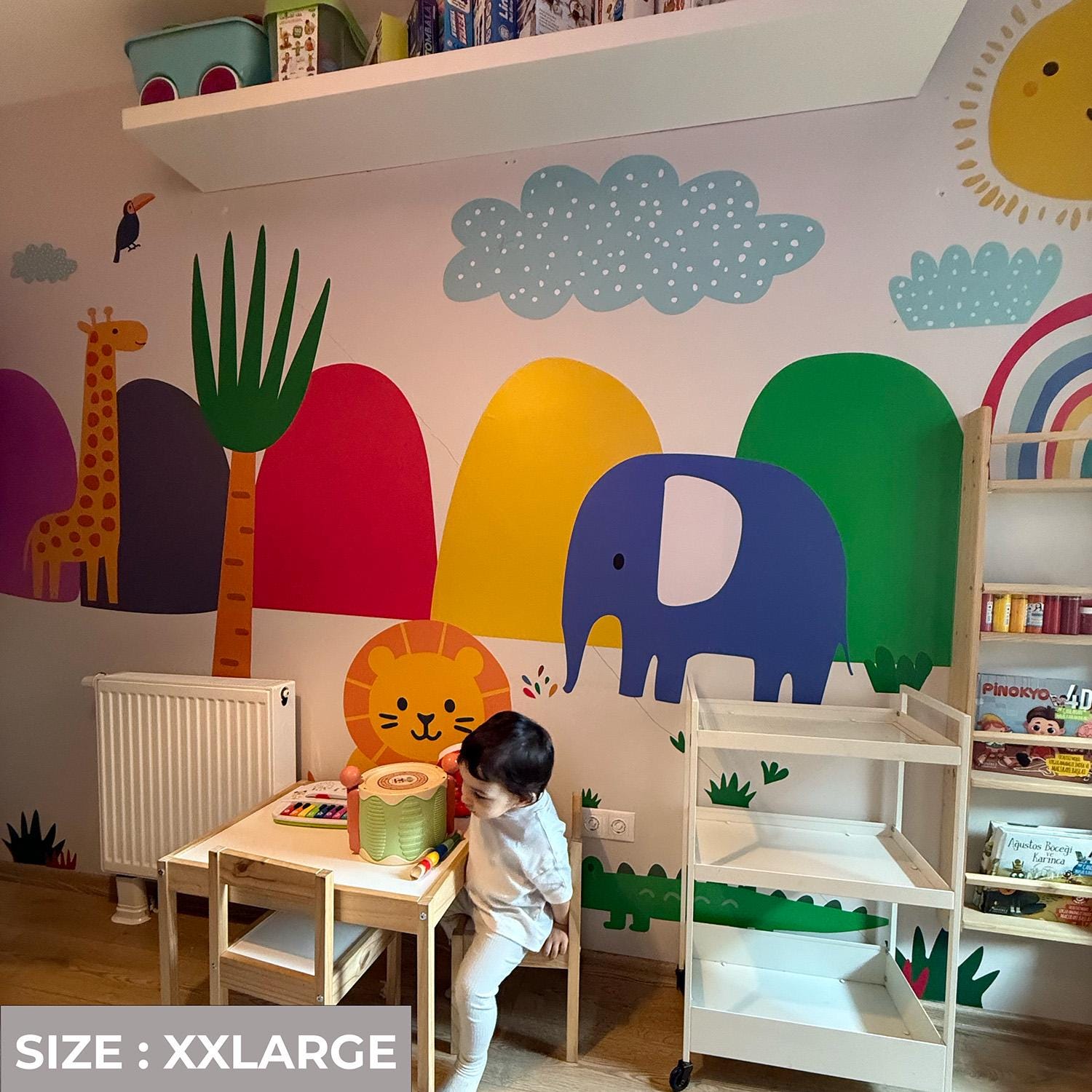XXL Safari Animal Wall Decal: Removable Jungle Nursery Decor - Etsy