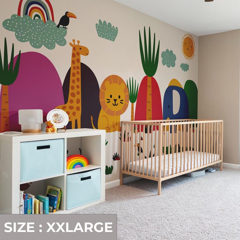 XXL Safari Animal Wall Decal: Removable Jungle Nursery Decor - Etsy