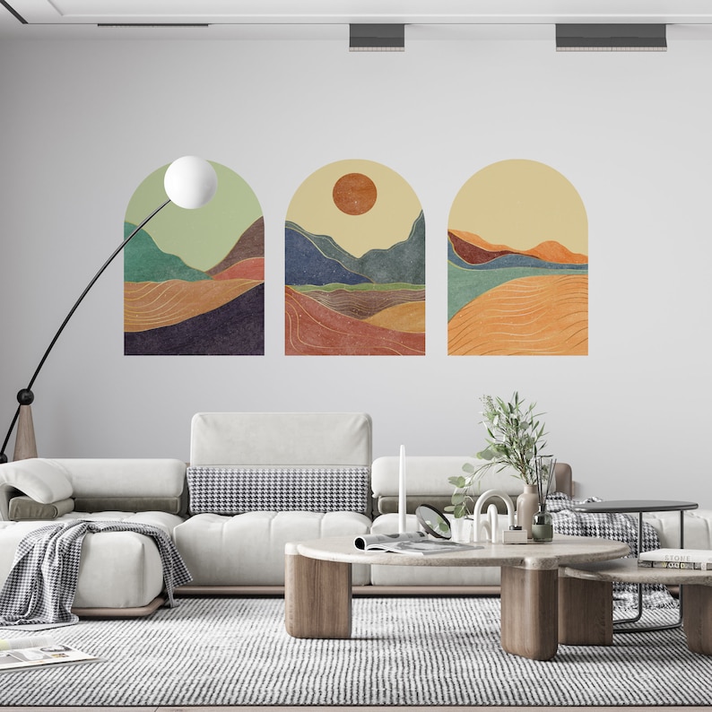 Mid Century Wall Decal Removable Wall Decal Abstract Etsy