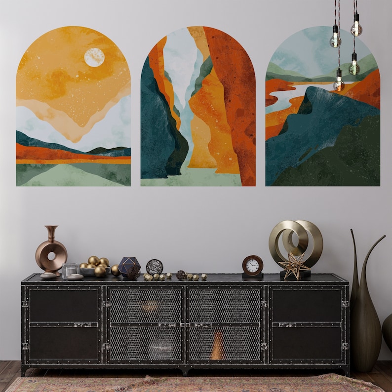 Landscape Modern Wall Decal Removable Wall Decal Abstract Etsy