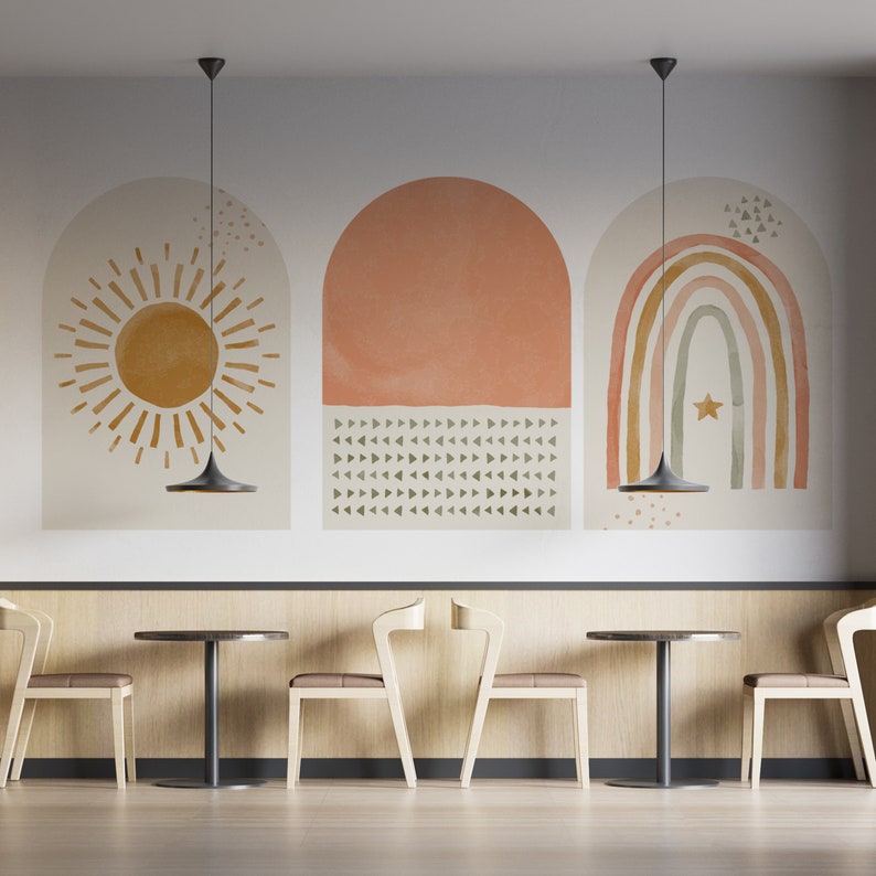 Watercolor Rainbow Arch Wall Decal: Bohemian Nursery Decor - Etsy