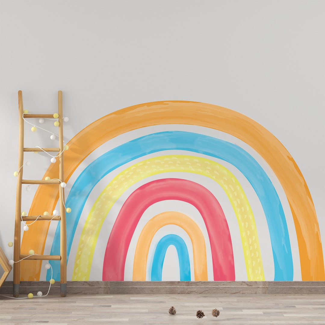 Watercolor Rainbow Wall Decal: Removable Nursery Decor - Etsy