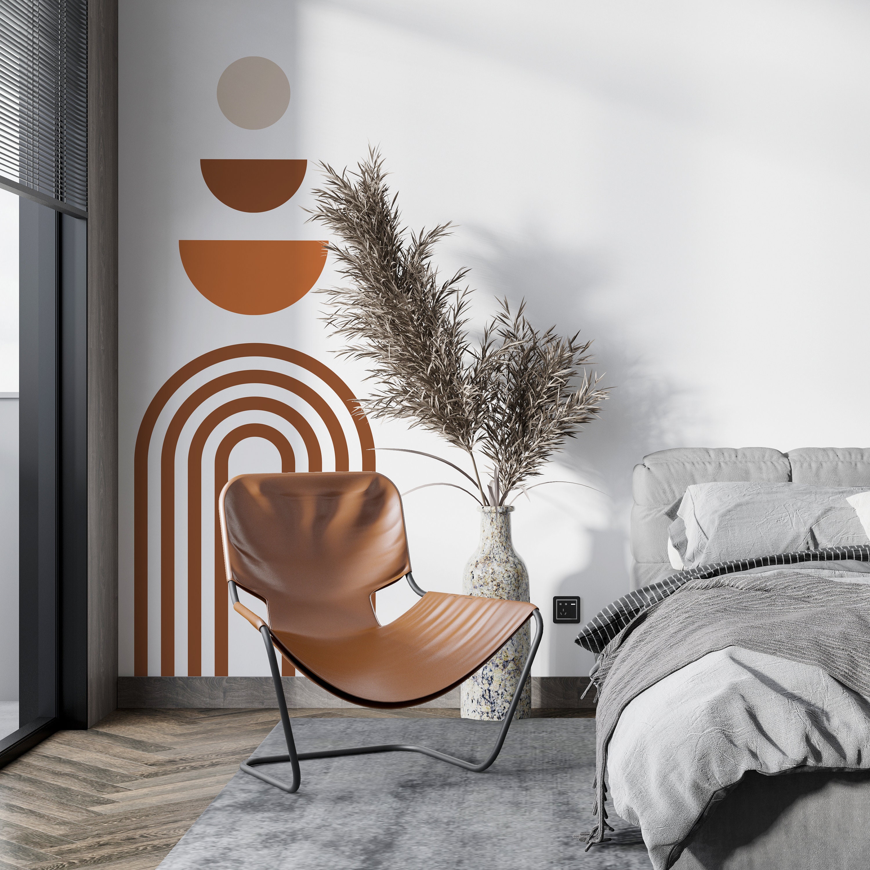 Colorblock Arch Wall Decal: Boho Geometric Wall Art - Etsy