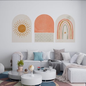 Watercolor Wall Decal, Removable Wall Decal, Nursery Wall Decal, Bohemian Wall Sticker, Arch Wall Decal, Bohemian Wall Decor, Rainbow Art