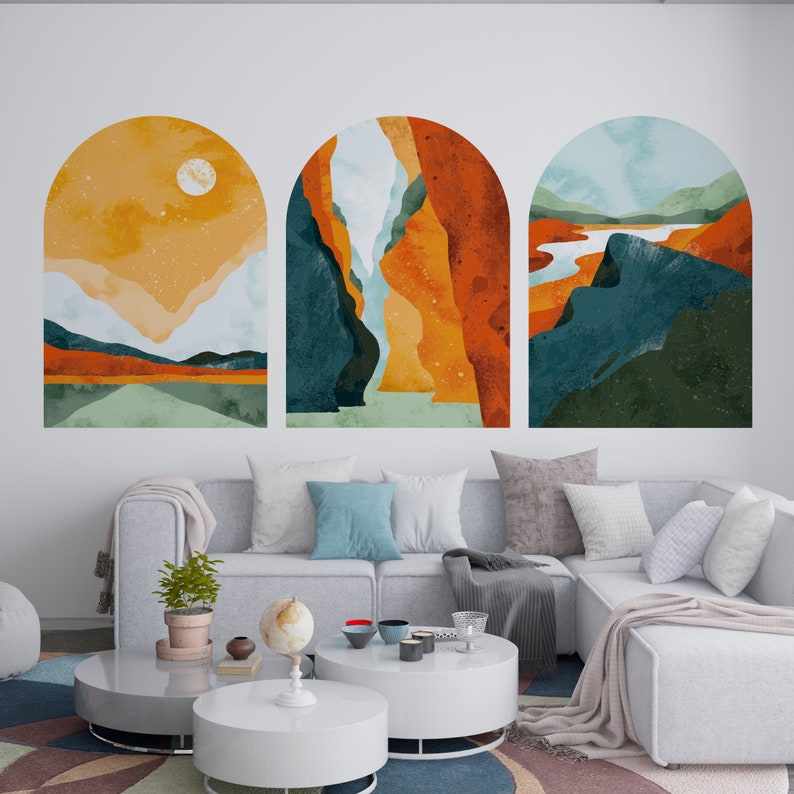 Landscape Modern Wall Decal Removable Wall Decal Abstract Etsy