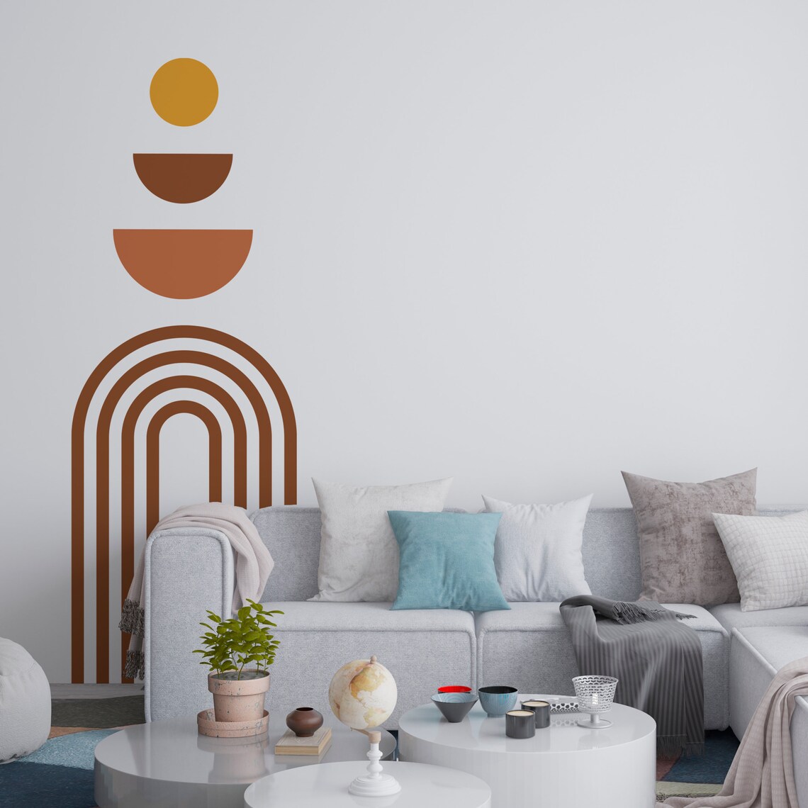Colorblock Arch Wall Decal: Boho Geometric Wall Art - Etsy