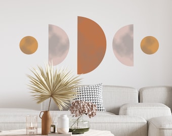 Moon Boho Wall Decal, Abstract Wall Decal, Geometric Wall Stickers, Contemporary Wall Art,Abstract Modern Wall Art, Geometric Wall Decor