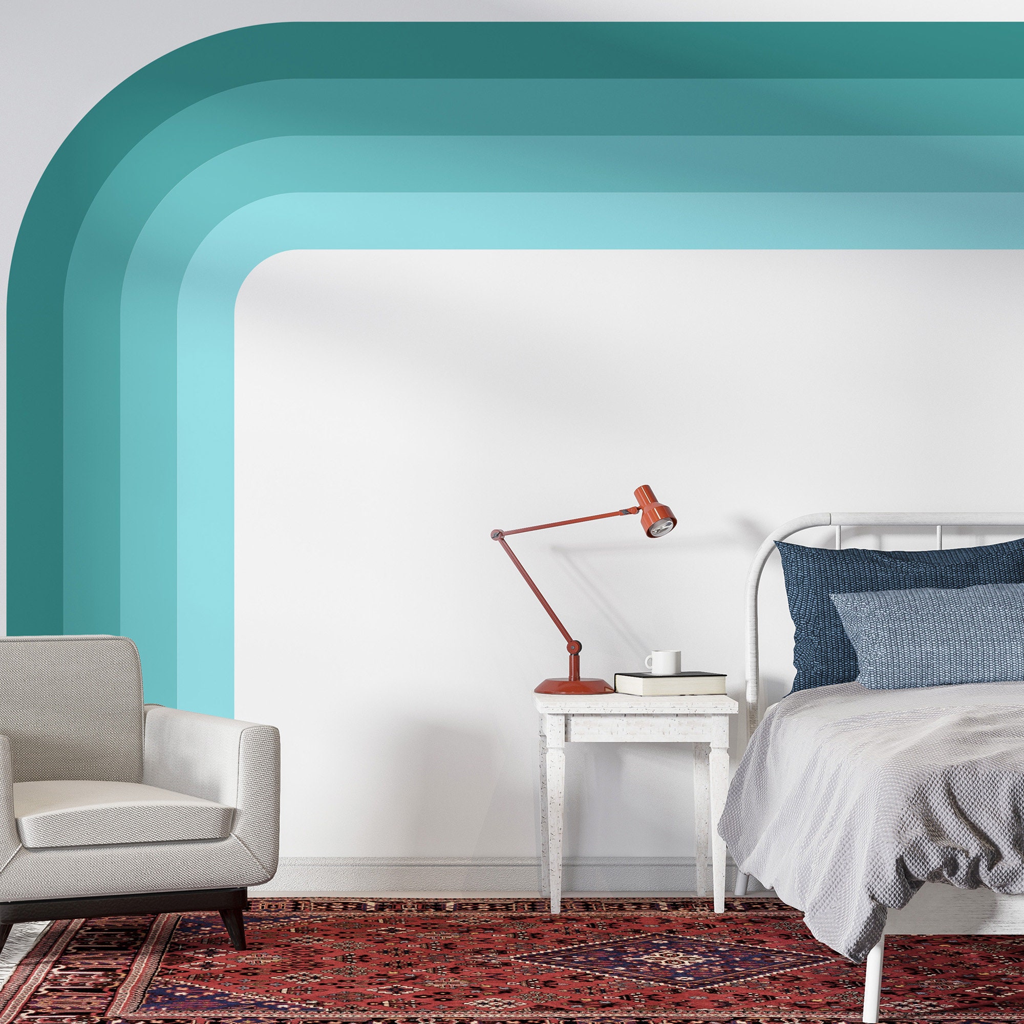 Colorblock Arch Wall Decal: Retro Geometric Wall Art - Etsy