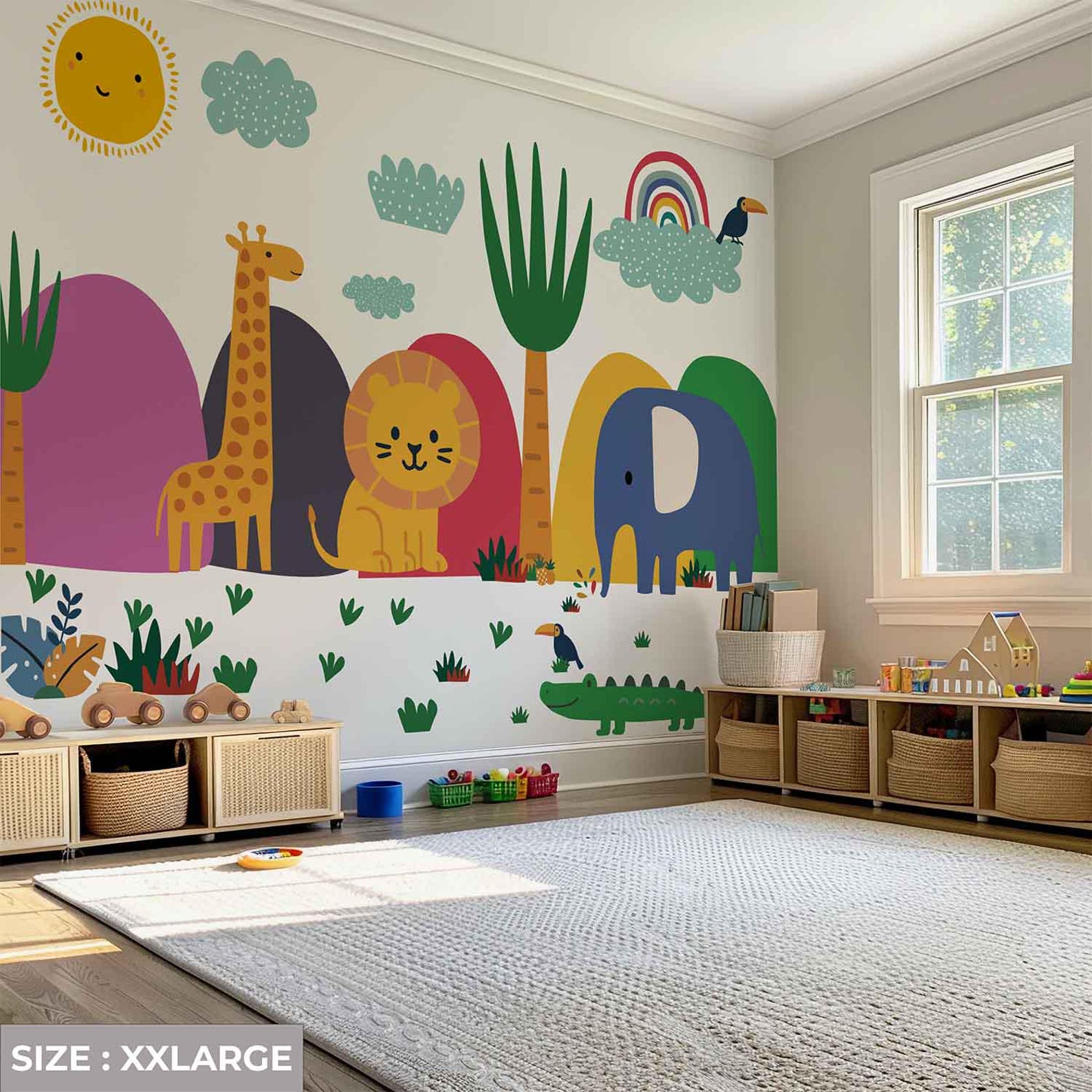 XXL Safari Animal Wall Decal: Removable Jungle Nursery Decor - Etsy