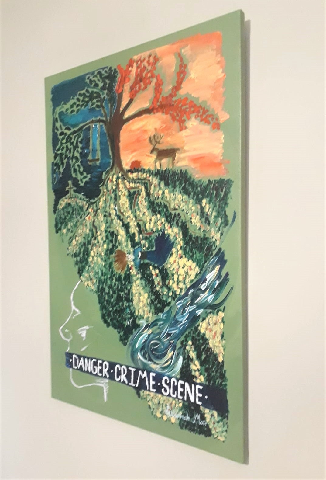 Acrylic painting 'Danger.Crime.Scene' Etsy