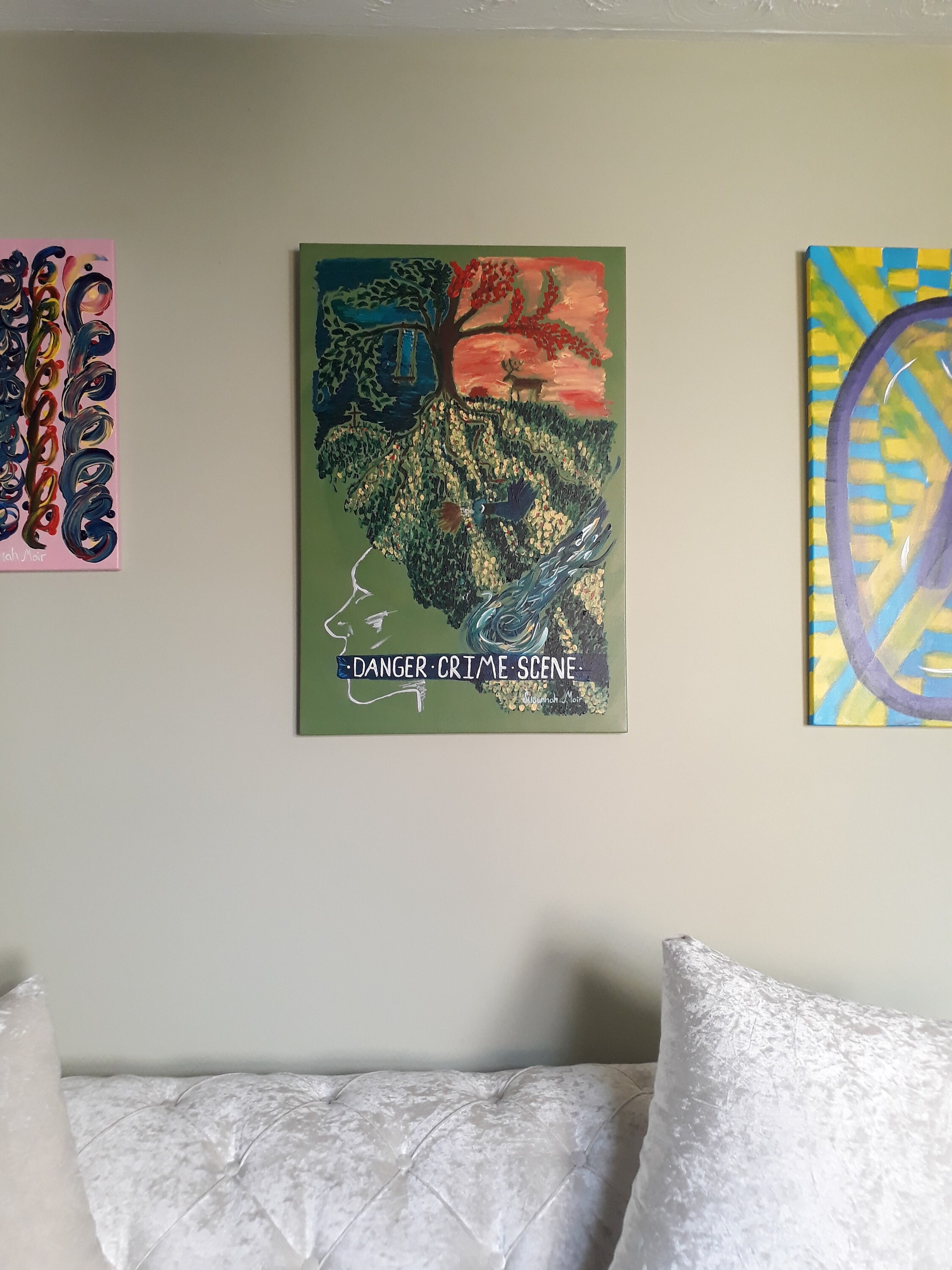 Acrylic painting 'Danger.Crime.Scene' Etsy