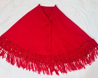 Handmade Wool Felt Red Cape