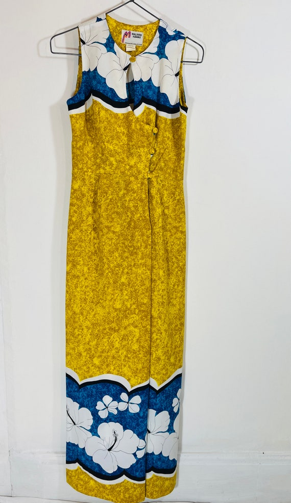 MALIHINI HAWAII Polyester Maxi Dress 1970s - image 3