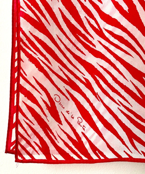 Oscar de la Renta Silk Scarf (red zebra) - image 1