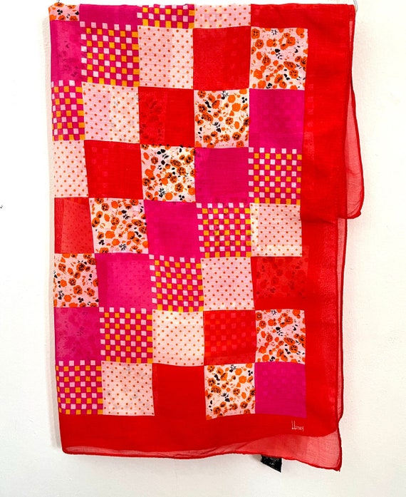Honey Cotton Scarf 1990s (Patchwork Design) - image 2