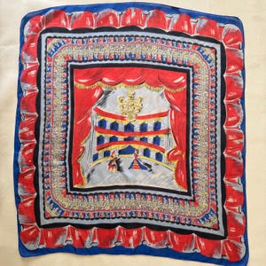 1950s Silk Scarf with Opera House Scene - Rare