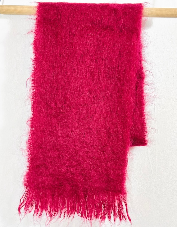 Mohair Wool Scarf (Berry Wine)
