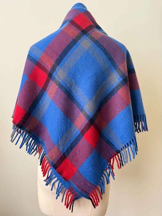 1970s Onkaparinga Merino Wool Plaid Blanket Scarf/Throw